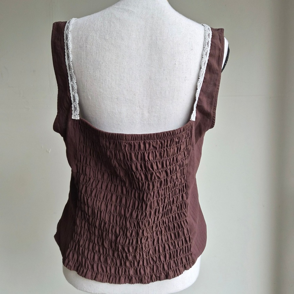 Sienna Sky Brown Milkmaid Cami Womens XL Coquette Fairycore Cottagecore Grunge - Picture 3 of 8